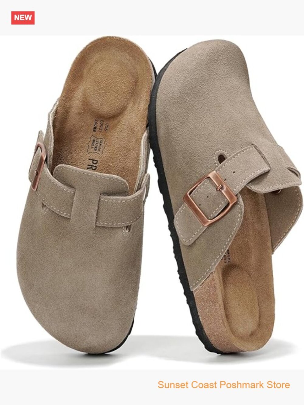 Genuine Leather Memory Foam Arch Support Clogs Mules Slip Ons